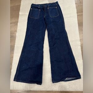 [34R/W32Ins31”]VTG Geiger Dark Blue Mid Rise Bootcut Jeans Y2K NWOT